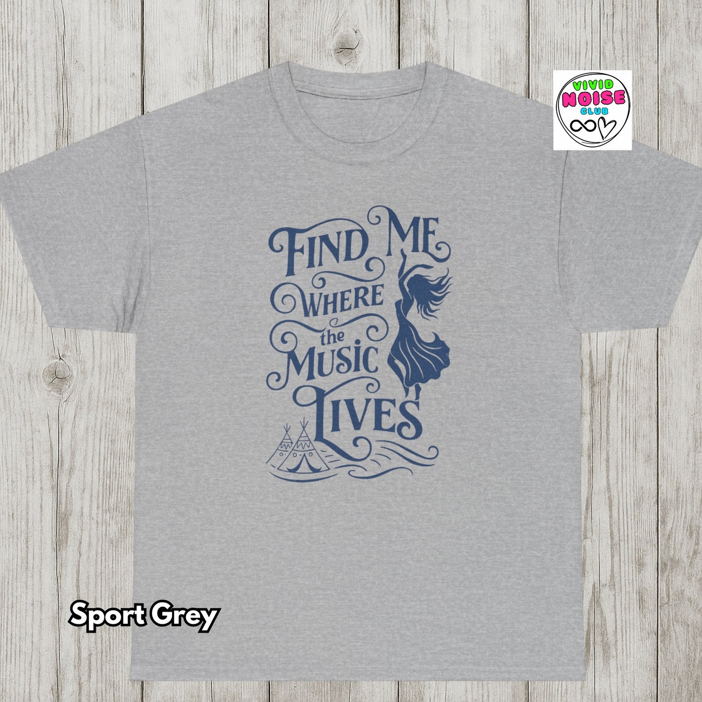 Boho Music Festival T-Shirt - Find Me Where The Music Lives - Classic Cotton Tee