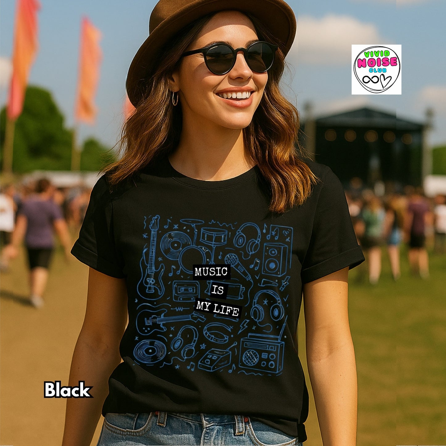 Music Lover T-Shirt - Music Is My Life - Classic Cotton Tee