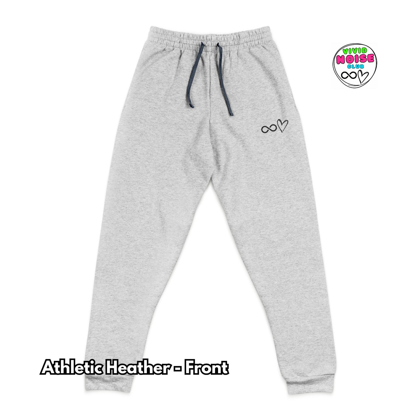 Front view of gray athletic sweatpants on a white background.