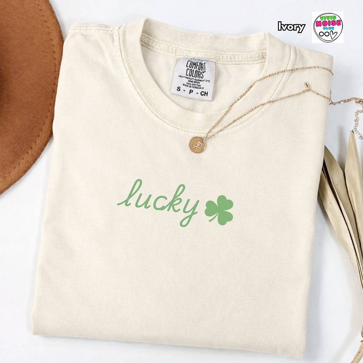 Comfort Colors® St Patricks Day T-Shirt: 'Lucky' Shamrock Irish Shirt | St Patrick's Day Gift