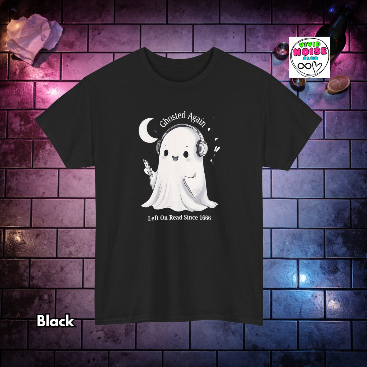 Ghosted Again Halloween T-Shirt | Funny Spooky Pun Ghost Tee