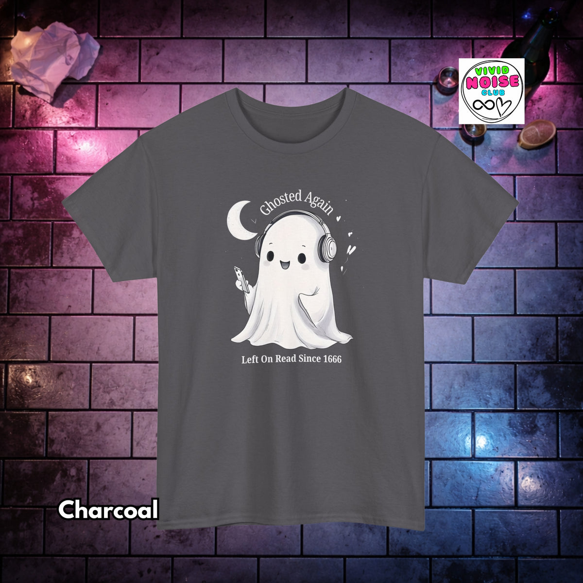Ghosted Again Halloween T-Shirt | Funny Spooky Pun Ghost Tee