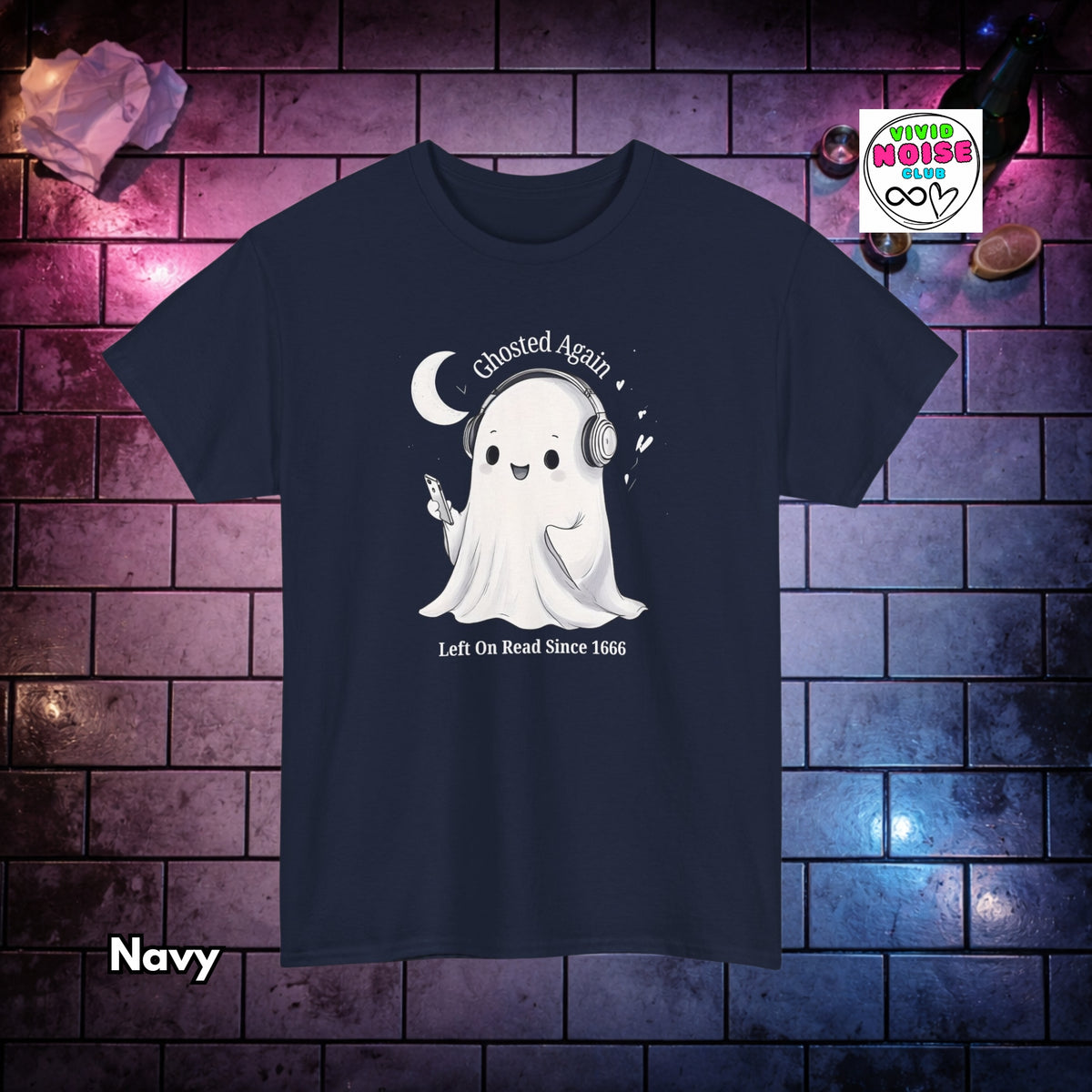 Ghosted Again Halloween T-Shirt | Funny Spooky Pun Ghost Tee
