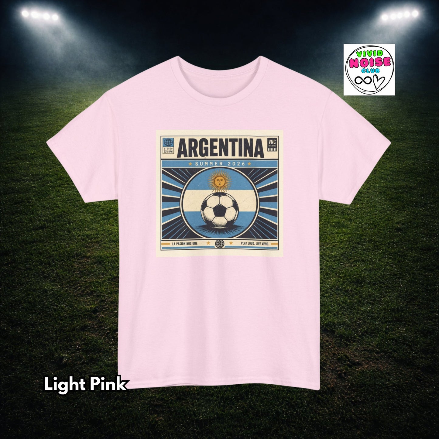 Argentina Football T-Shirt - 2026 Football Fan Gift - Vivid Noise Club