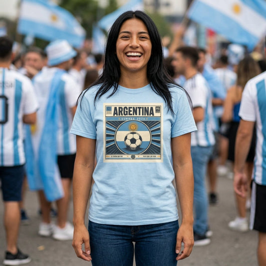 Argentina Football T-Shirt - 2026 Football Fan Gift - Vivid Noise Club