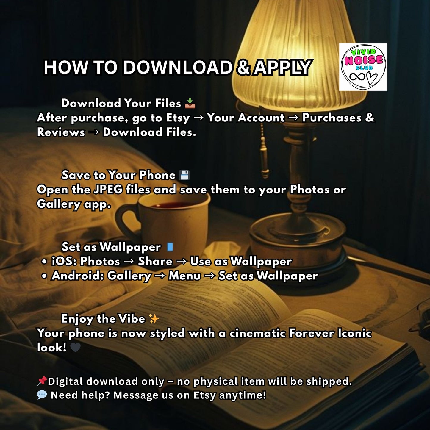 Book Lover Phone Wallpaper Pack - Digital Download - Vivid Noise Club