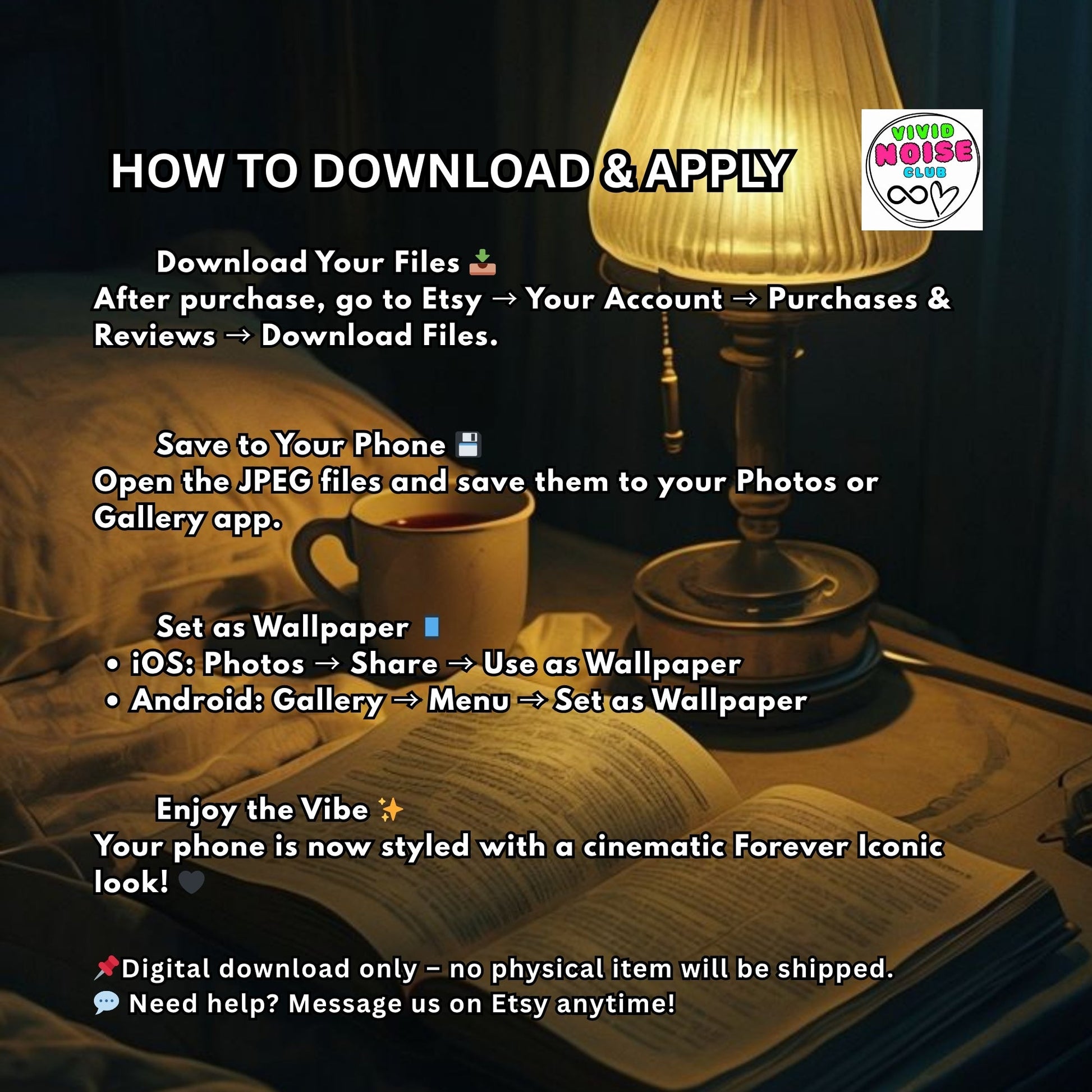 Book Lover Phone Wallpaper Pack - Digital Download - Vivid Noise Club
