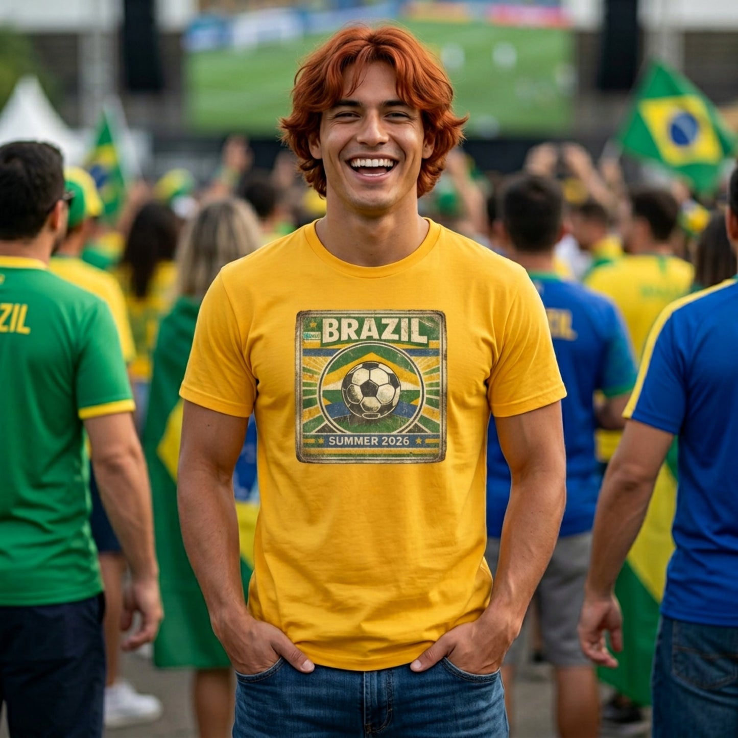 Brazil Football T-Shirt - 2026 Football Fan Gift - Vivid Noise Club