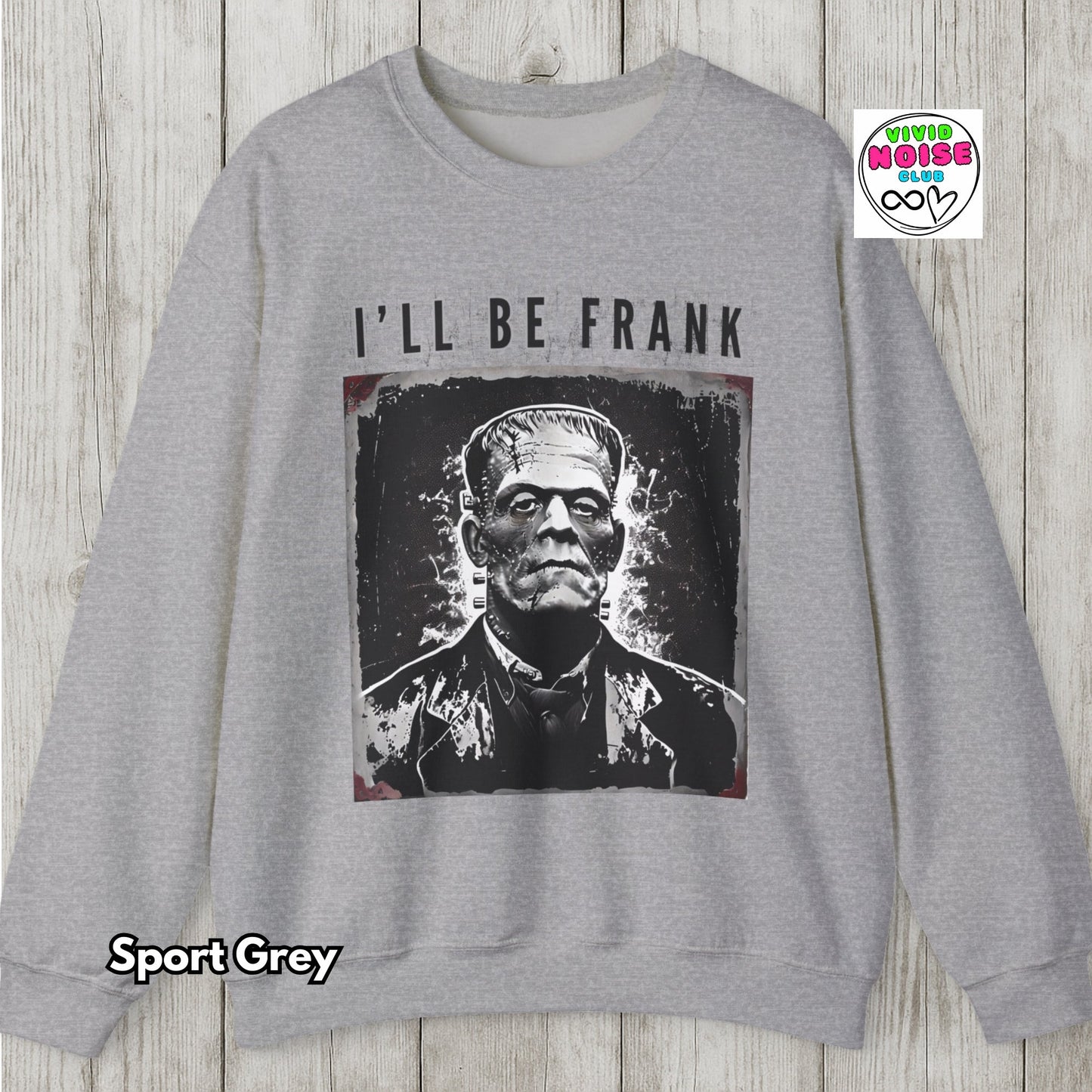 Funny Frankenstein Sweatshirt - Halloween Soft Fleece Sweater - Vivid Noise Club