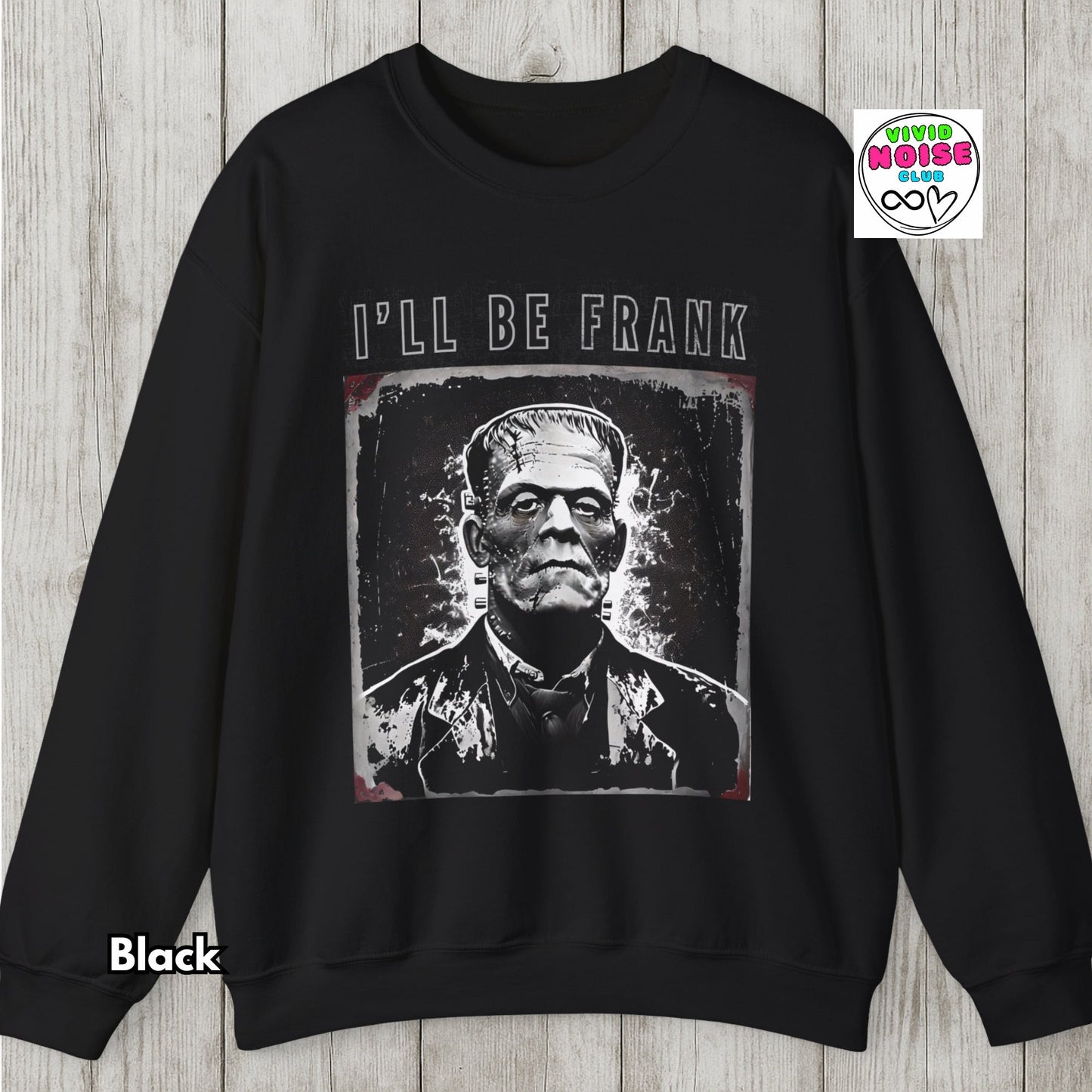Funny Frankenstein Sweatshirt - Halloween Soft Fleece Sweater - Vivid Noise Club