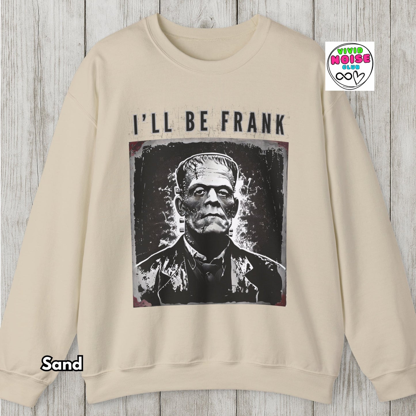 Funny Frankenstein Sweatshirt - Halloween Soft Fleece Sweater - Vivid Noise Club
