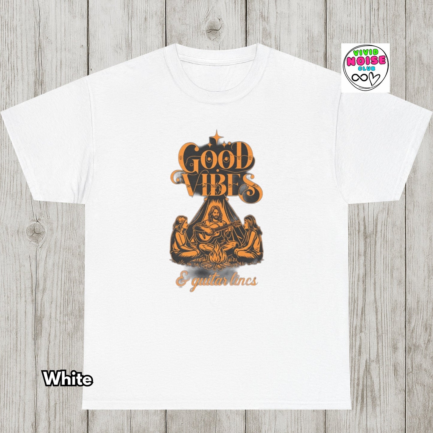 Good Vibes & Guitar Lines - Music Lover T-Shirt Gift - Vivid Noise Club