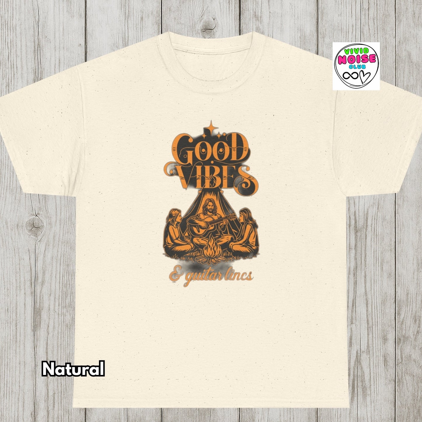 Good Vibes & Guitar Lines - Music Lover T-Shirt Gift - Vivid Noise Club