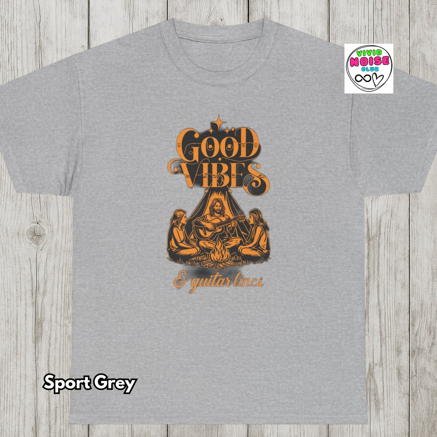 Good Vibes & Guitar Lines - Music Lover T-Shirt Gift - Vivid Noise Club