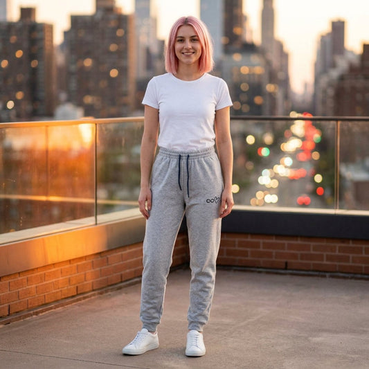 Infinity Heart Joggers - Embroidered Athleisure Sweatpants - Vivid Noise Club