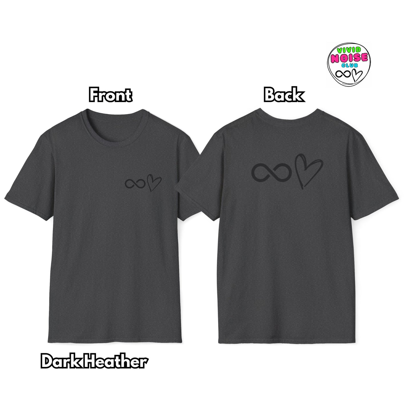 Infinity Heart Softstyle T-Shirt - Athleisure Wear Top - Vivid Noise Club