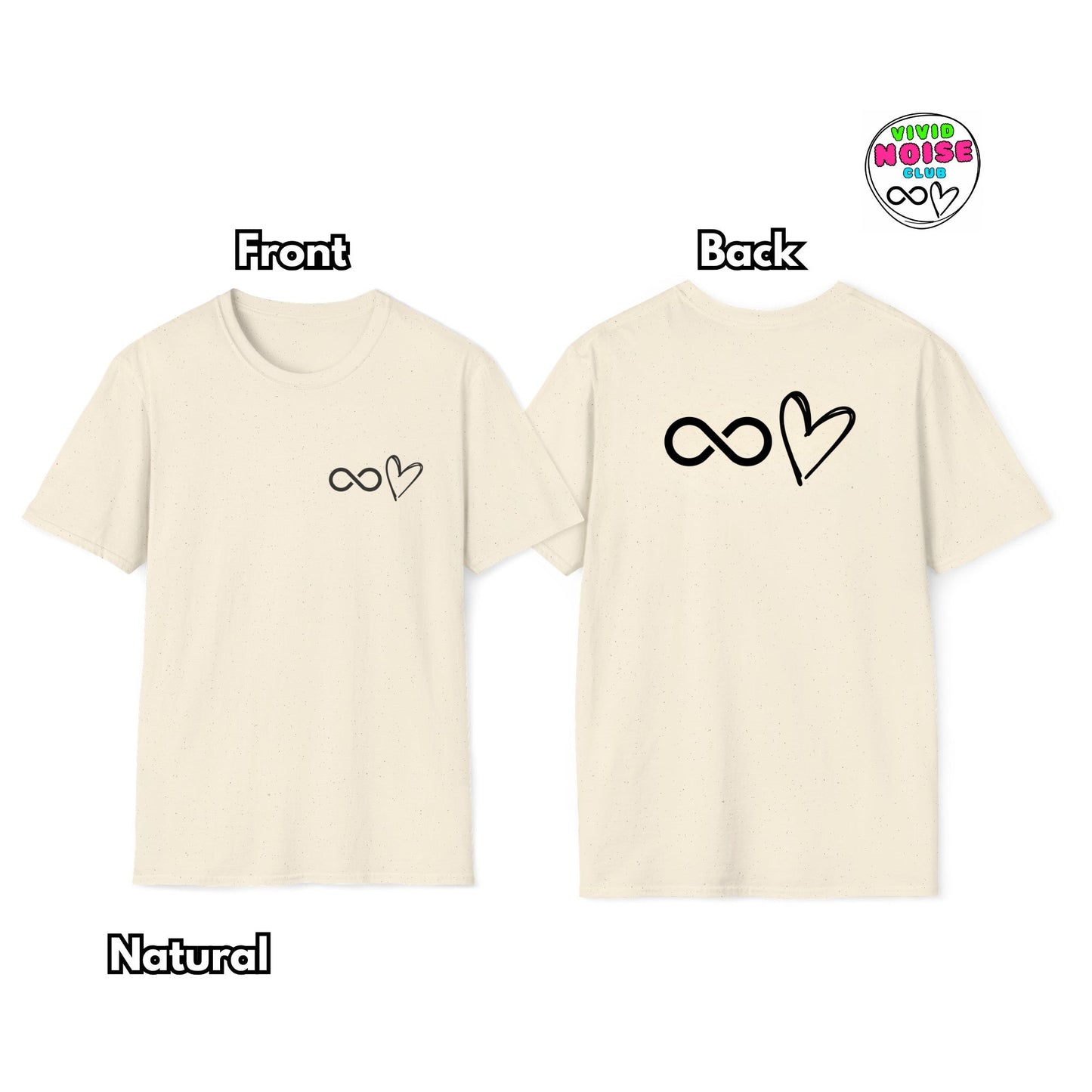 Infinity Heart Softstyle T-Shirt - Athleisure Wear Top - Vivid Noise Club