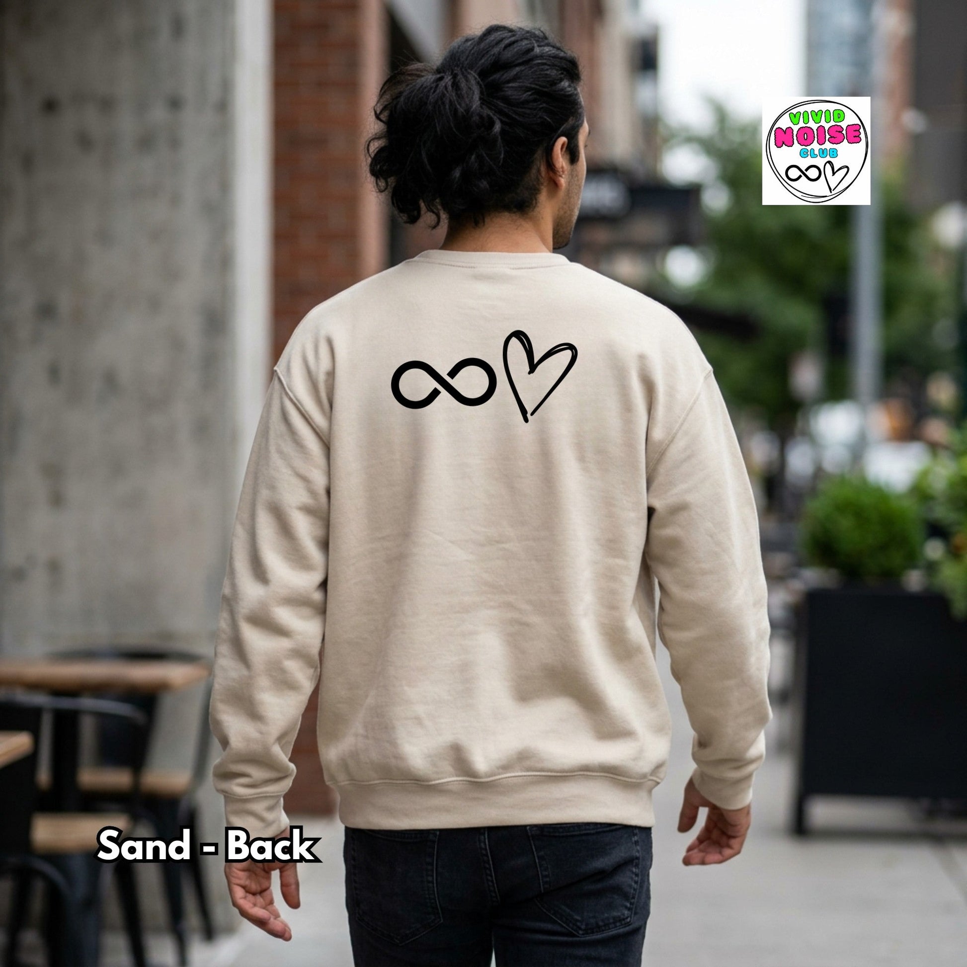 Infinity Heart Sweatshirt - Soft Heavy Blend Crewneck - Vivid Noise Club