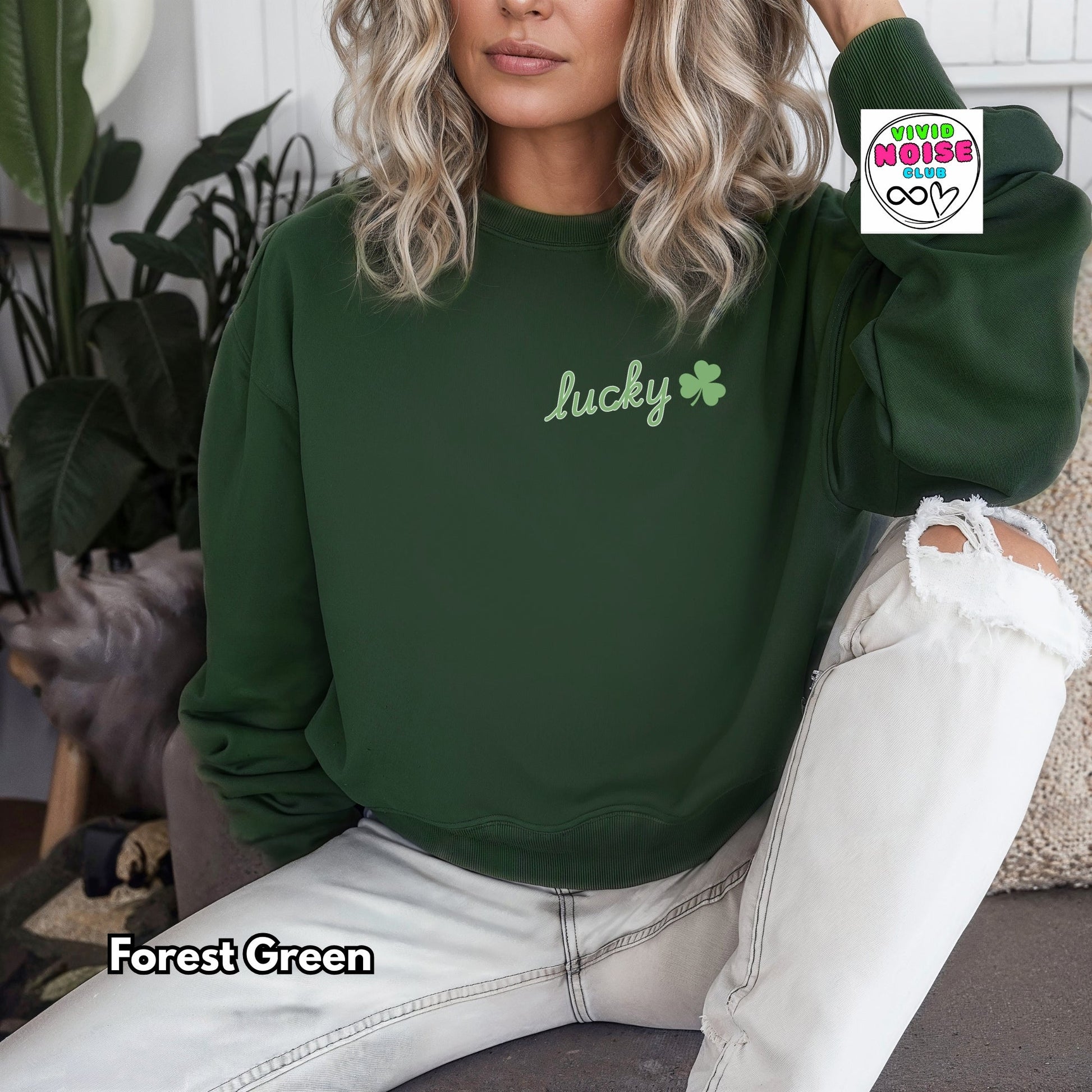 Lucky Shamrock Sweatshirt - St Patrick’s Day Irish Soft Fleece Sweater - Vivid Noise Club