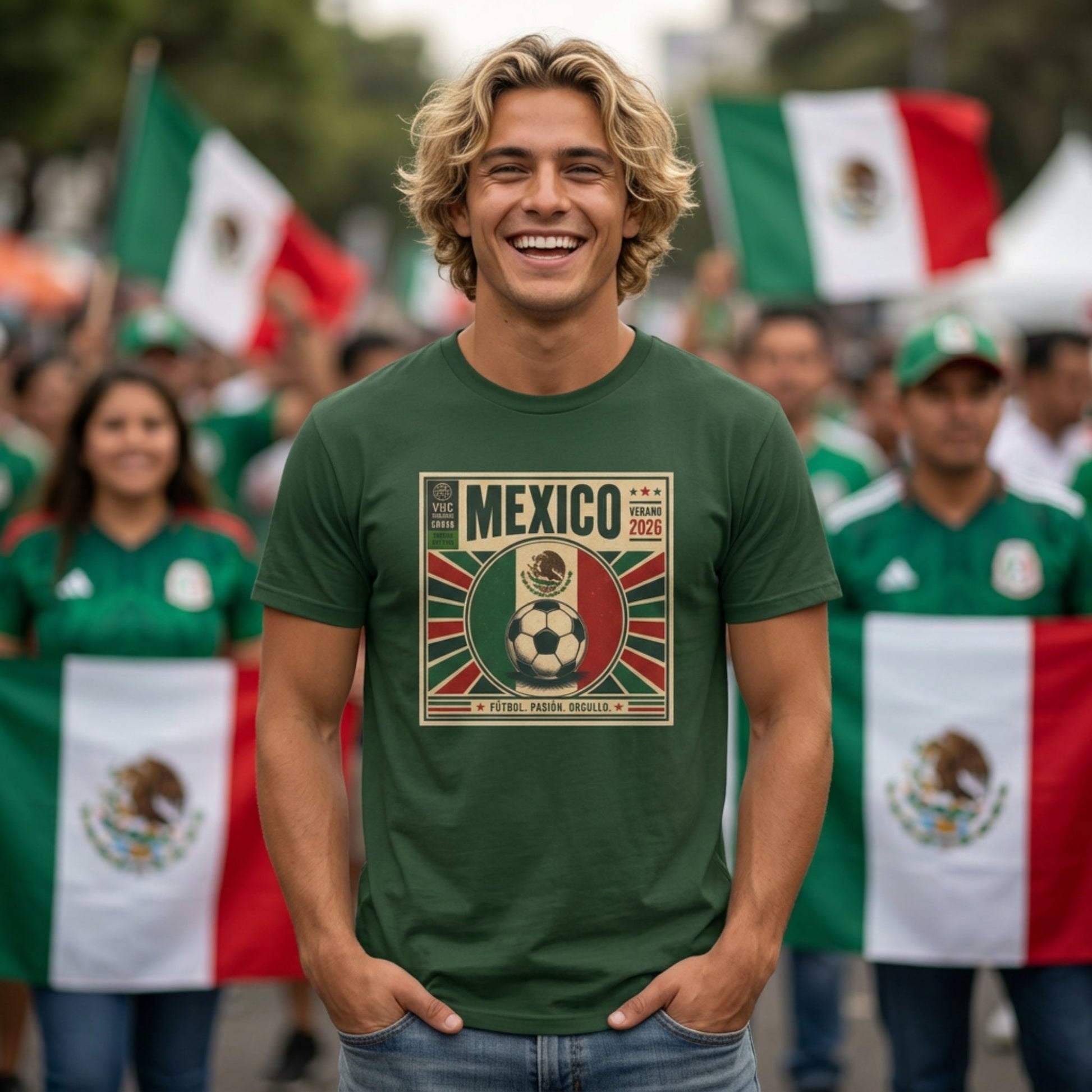 Mexico Football T-Shirt - 2026 Football Fan Gift - Vivid Noise Club