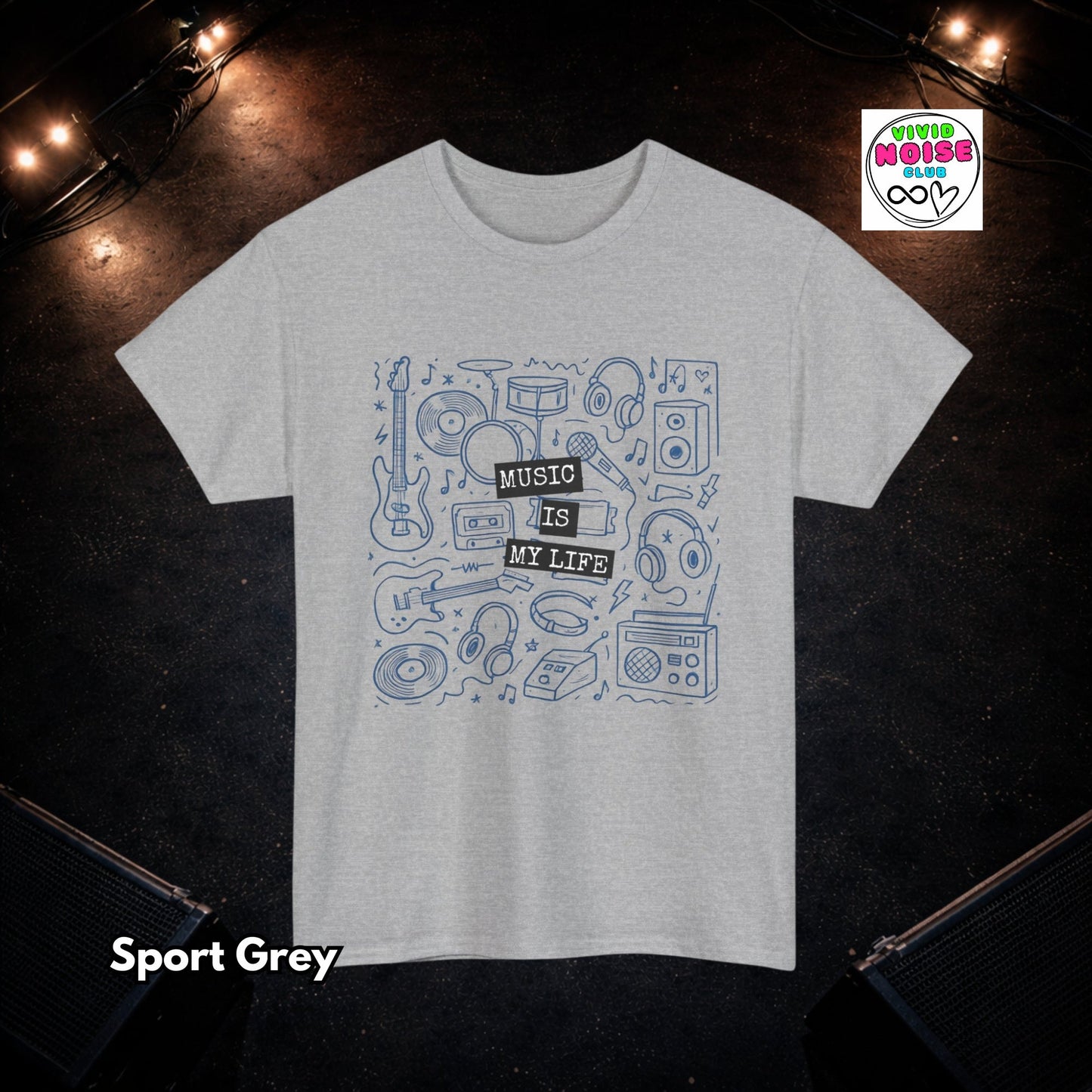 Music Is My Life - Doodle Shirt - Music Lover T-Shirt Gift - Vivid Noise Club