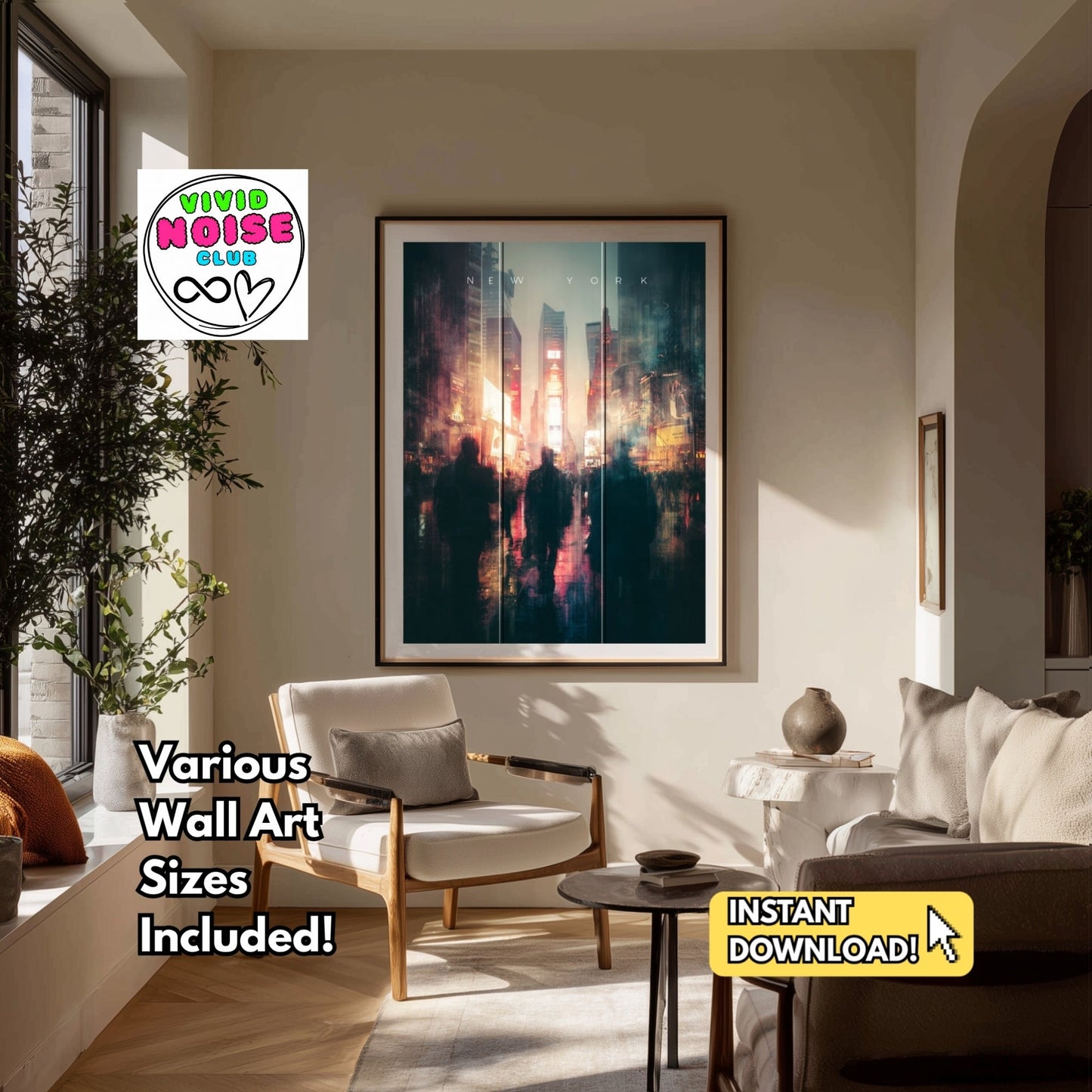 New York Cinematic Cityscape Wall Art - Digital Download - Vivid Noise Club