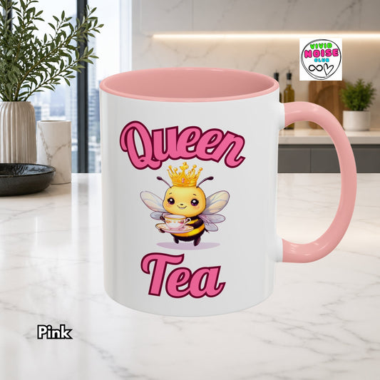 Queen Tea Mug - Funny Bee Pun Gift (Ships to EU/UK) - Vivid Noise Club