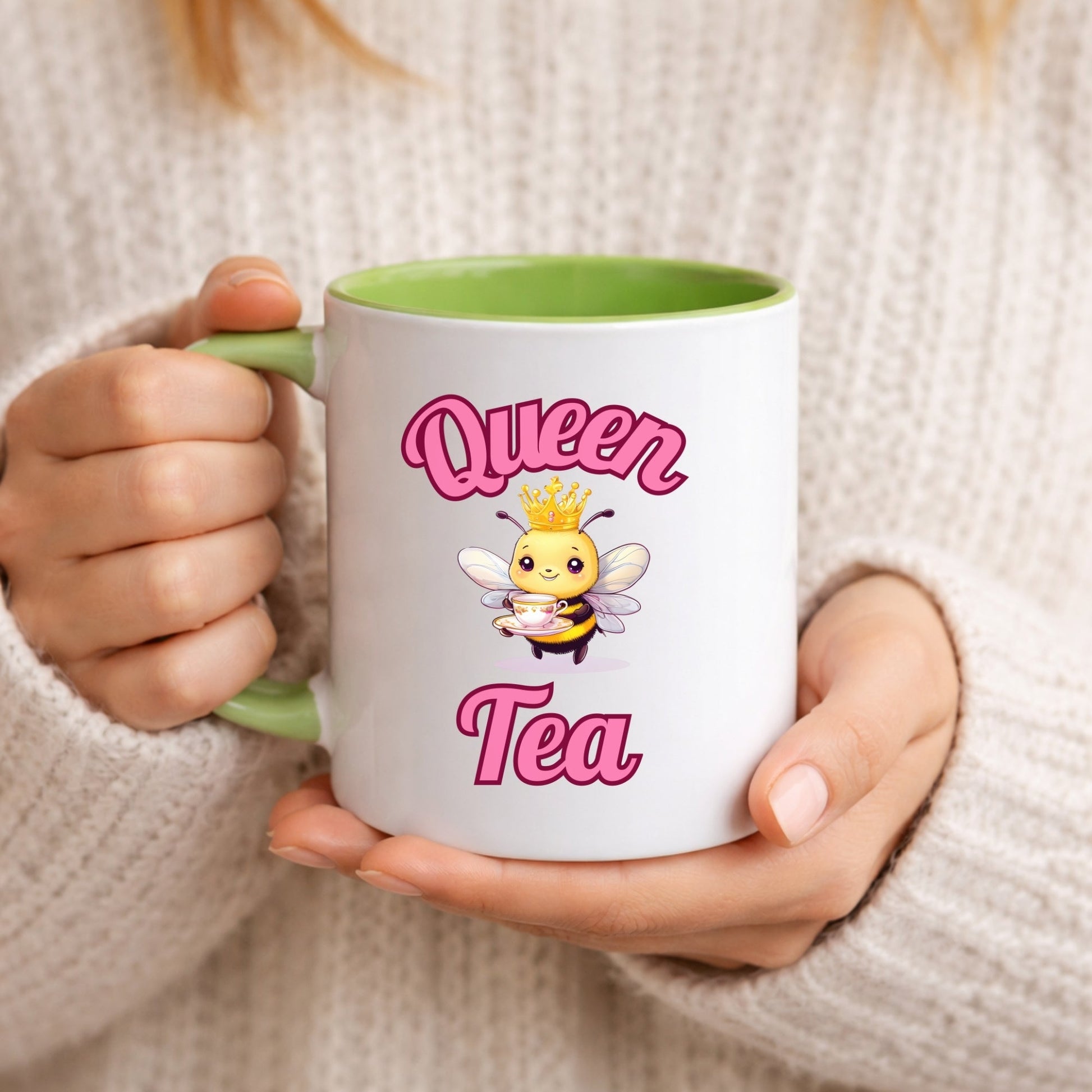Queen Tea Mug - Funny Bee Pun Gift (Ships to EU/UK) - Vivid Noise Club