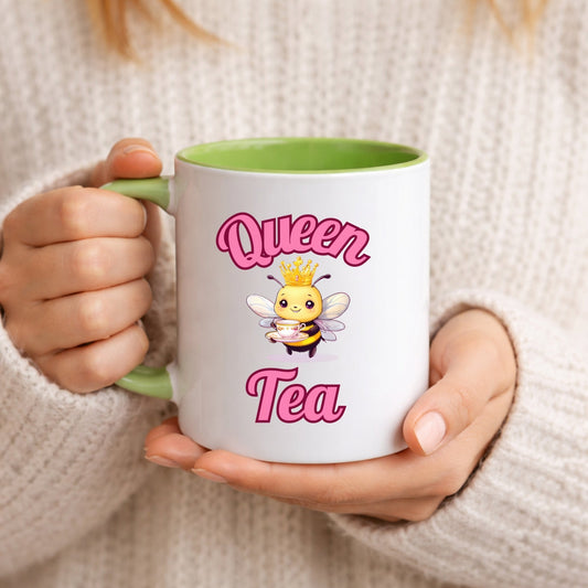 Queen Tea Mug - Funny Bee Pun Gift (Ships to USA) - Vivid Noise Club