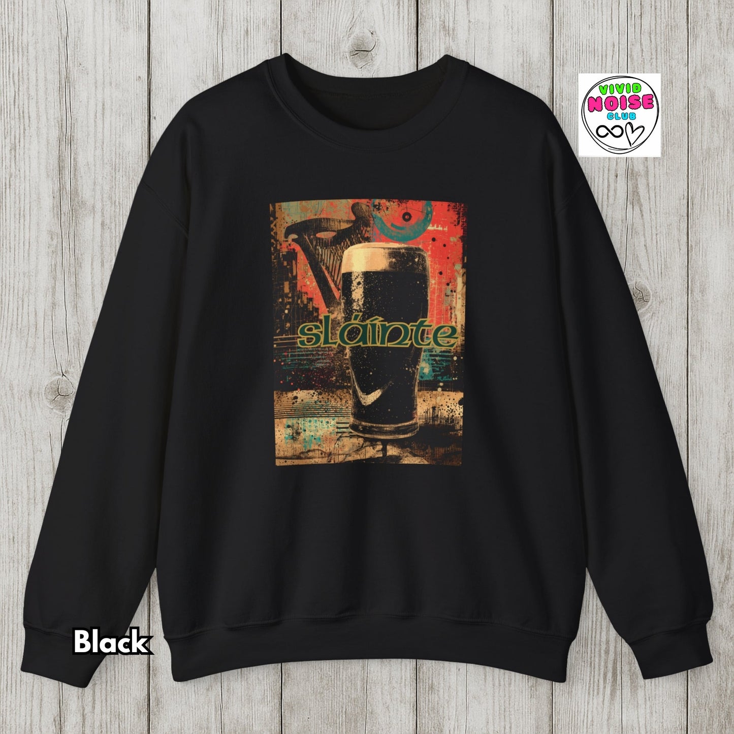 Sláinte Irish Sweatshirt - St Patrick’s Day Soft Fleece Sweater - Vivid Noise Club
