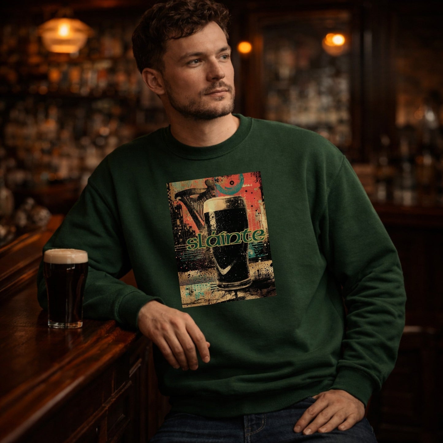 Sláinte Irish Sweatshirt - St Patrick’s Day Soft Fleece Sweater - Vivid Noise Club