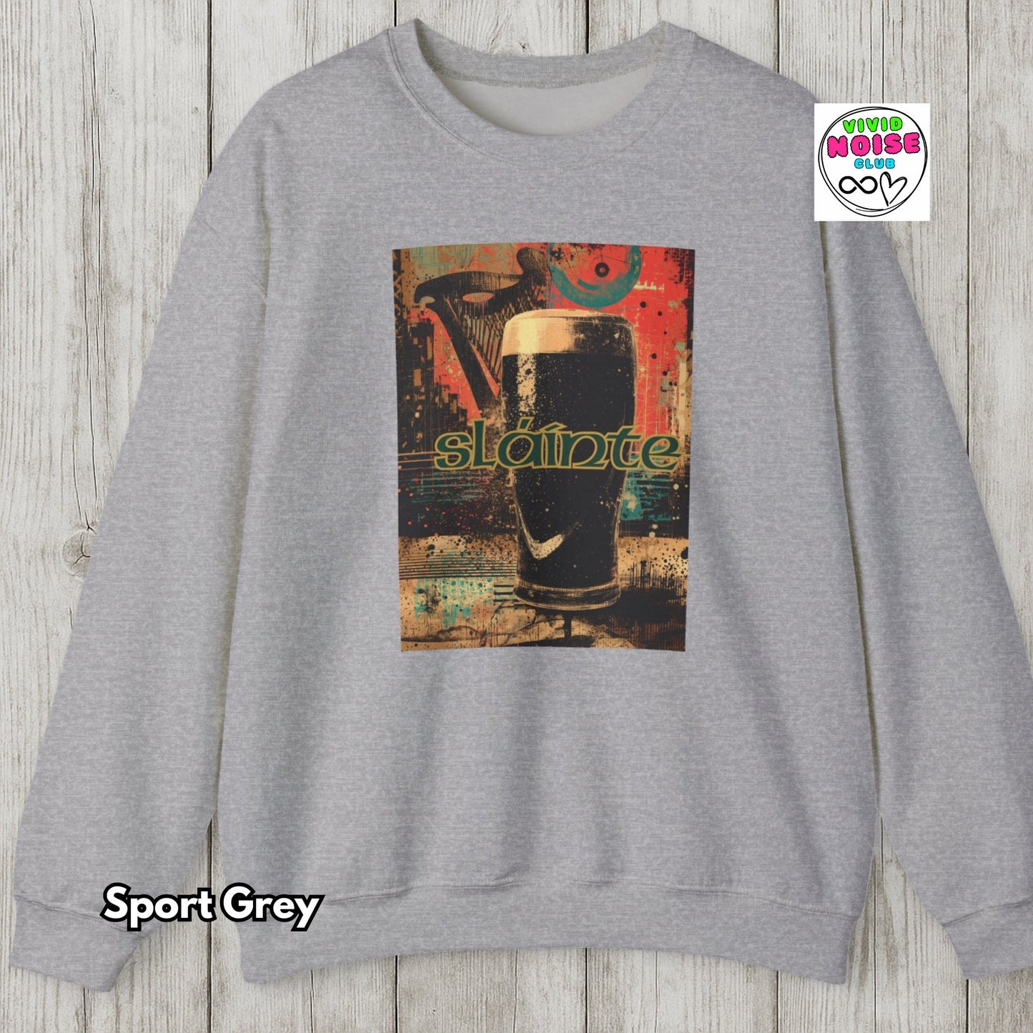 Sláinte Irish Sweatshirt - St Patrick’s Day Soft Fleece Sweater - Vivid Noise Club