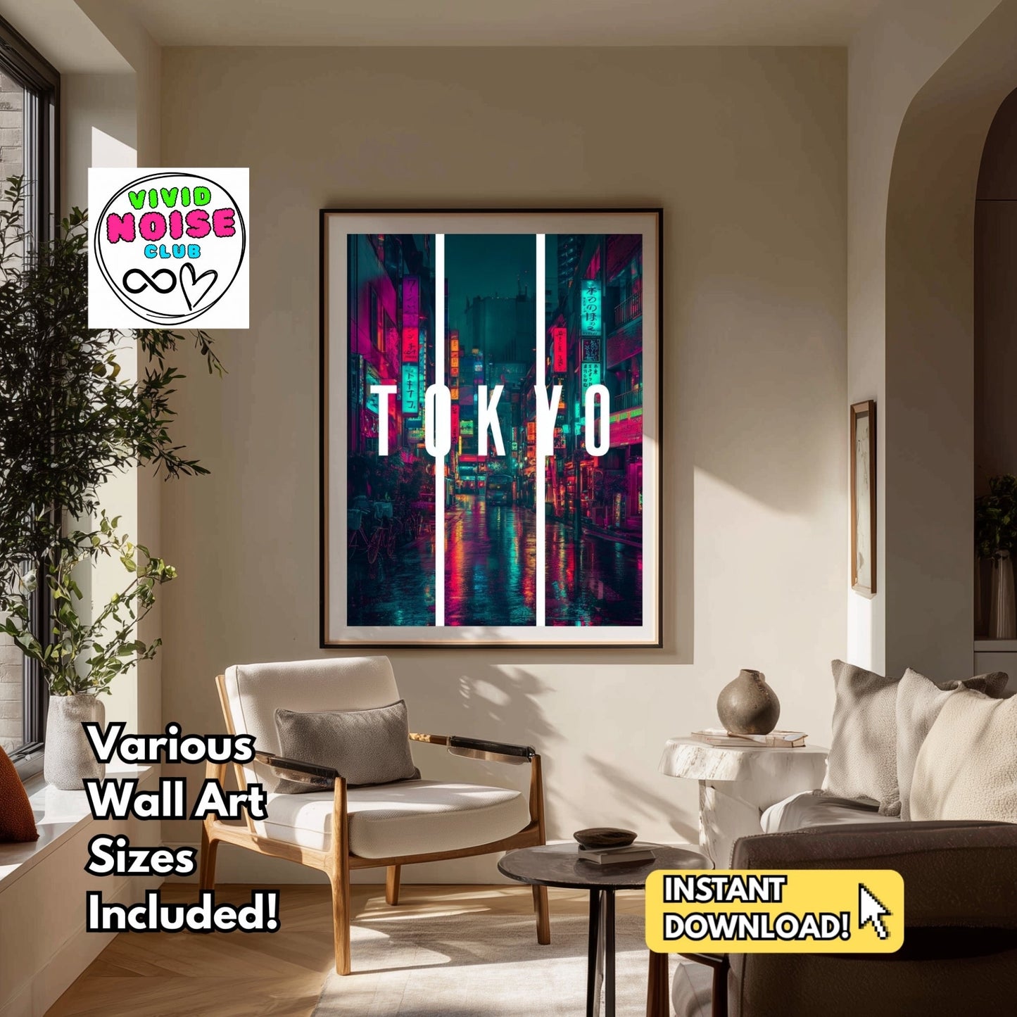 Tokyo Cinematic Cityscape Wall Art - Digital Download - Vivid Noise Club