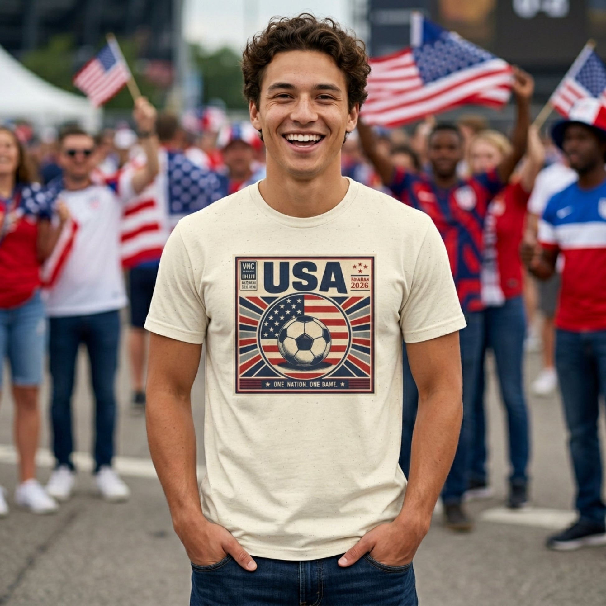 USA Soccer T-Shirt - 2026 Summer Of Football Fan Gift - Vivid Noise Club