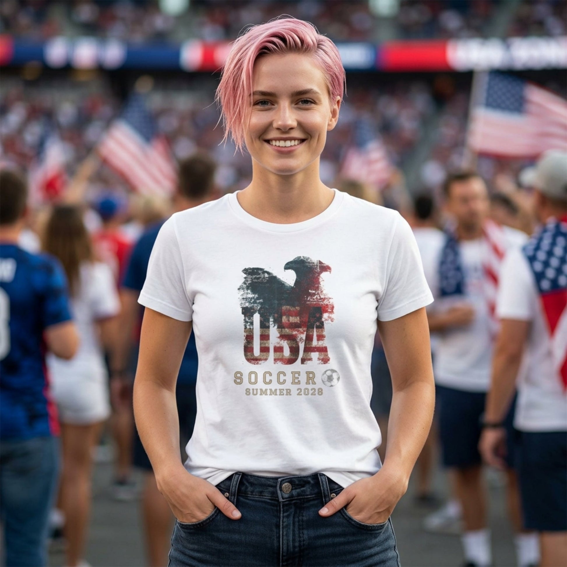 USA Soccer T-Shirt - Summer 2026 Football Fan Gift - Vivid Noise Club