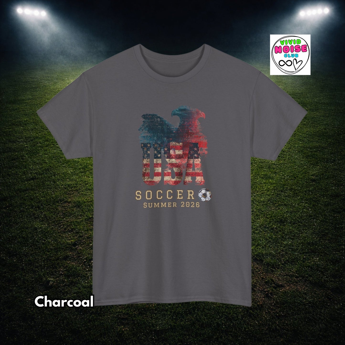 USA Soccer T-Shirt - Summer 2026 Football Fan Gift - Vivid Noise Club