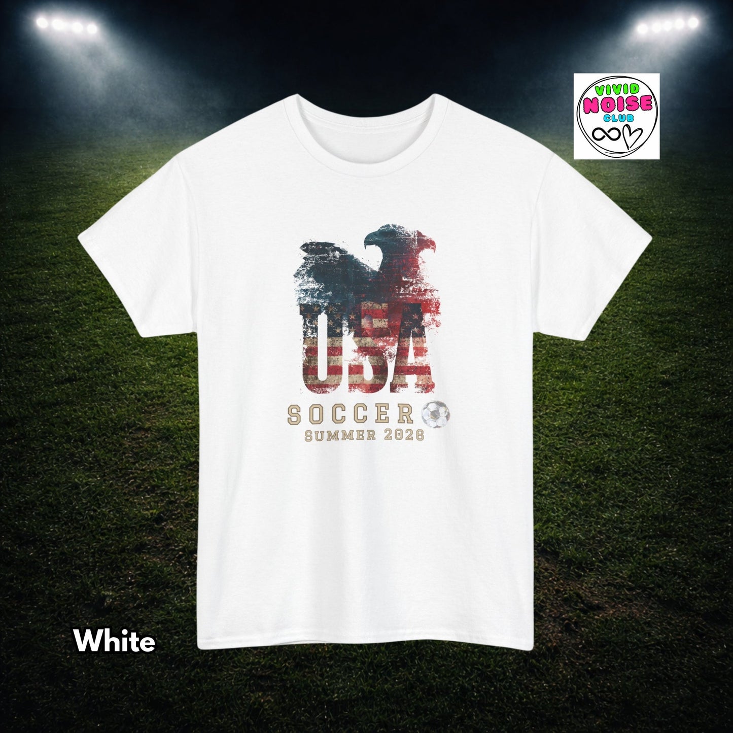 USA Soccer T-Shirt - Summer 2026 Football Fan Gift - Vivid Noise Club