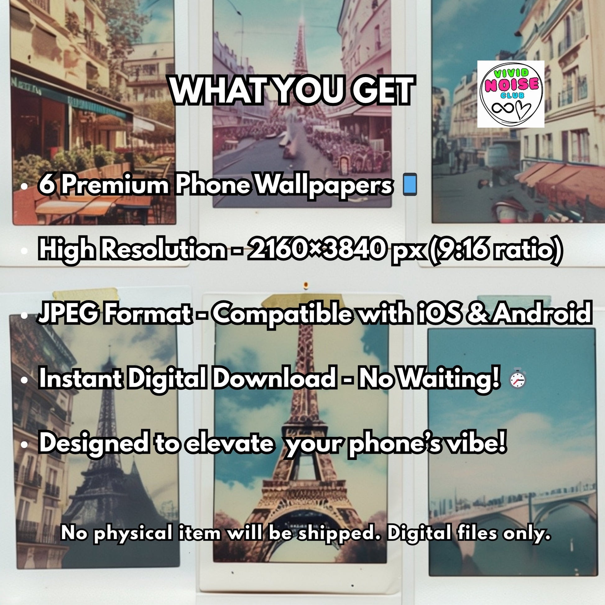 Vintage Polaroid Phone Wallpaper Pack - Digital Download - Vivid Noise Club