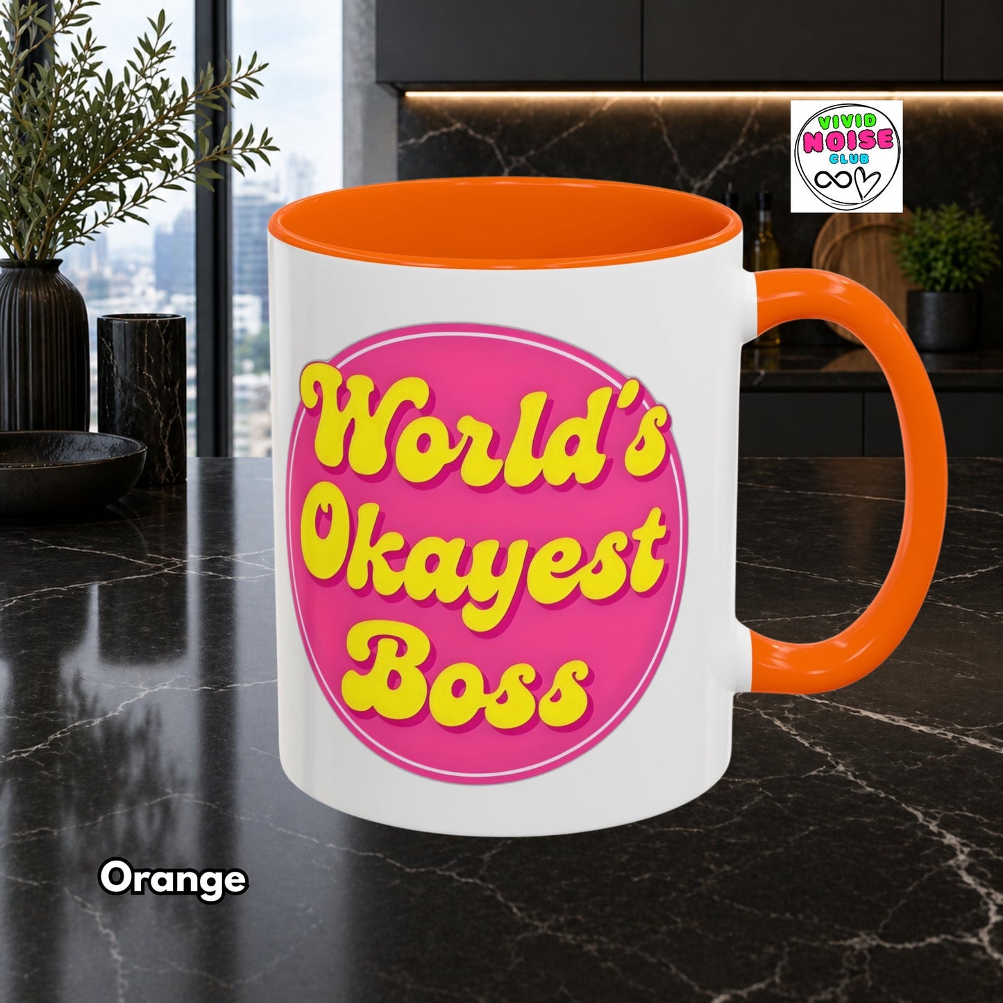 World’s Okayest Boss Mug - Funny Office Gift (Ships To USA) - Vivid Noise Club