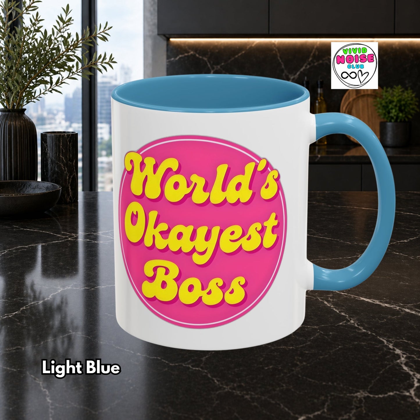 World’s Okayest Boss Mug - Funny Office Gift (Ships To USA) - Vivid Noise Club