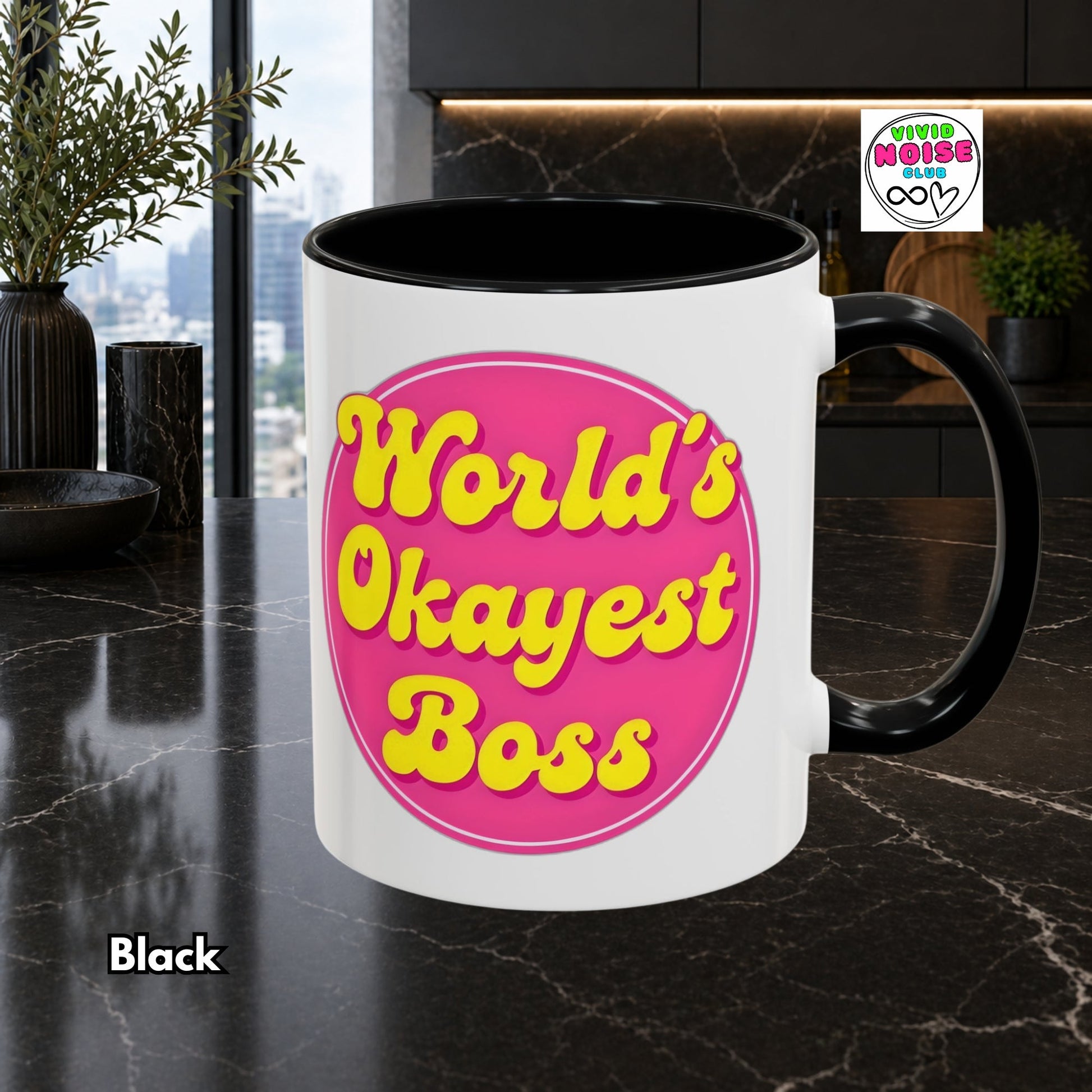 World’s Okayest Boss Mug - Funny Office Gift (Ships To USA) - Vivid Noise Club